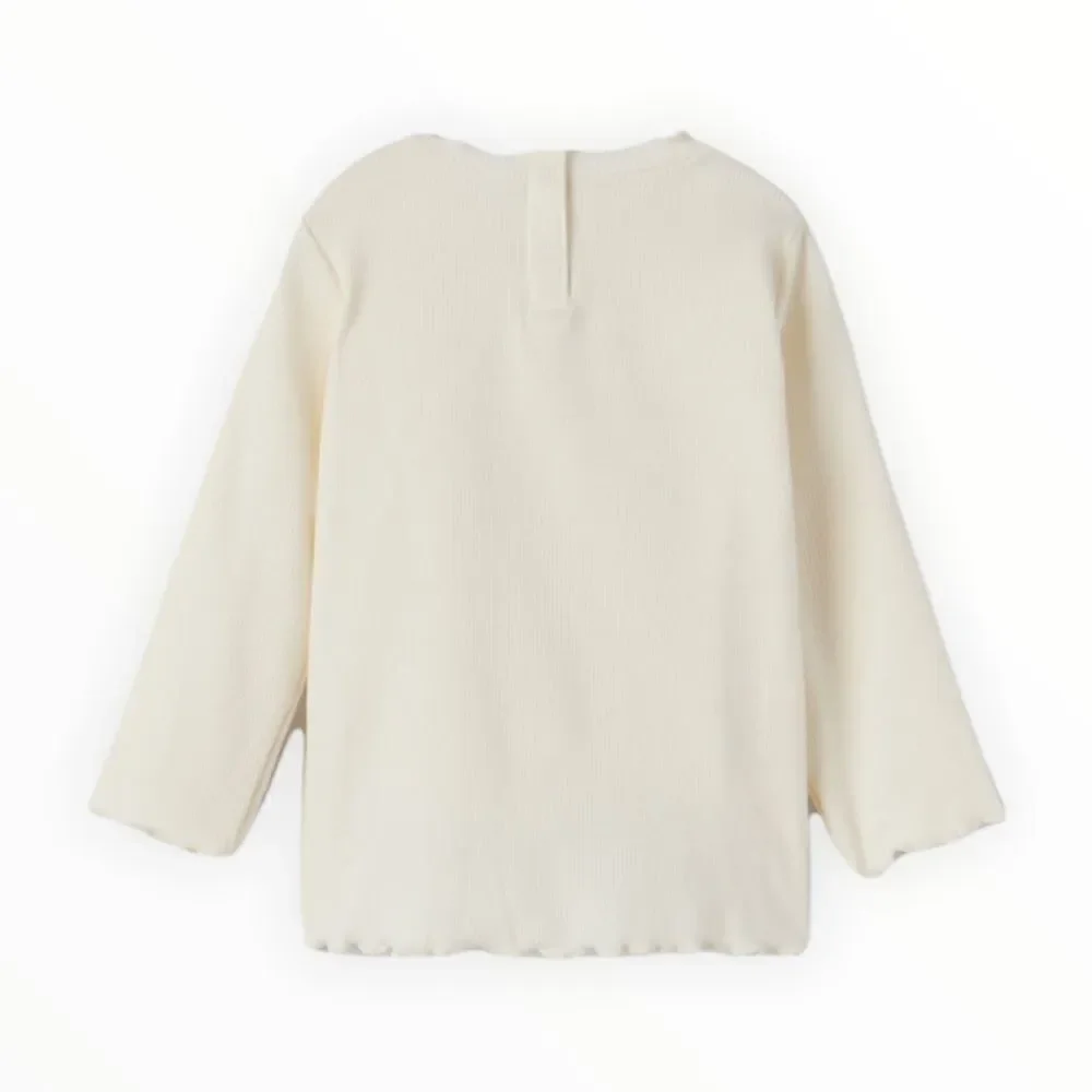 ZARA Kids | Cream | RIBBED HIGH NECK T-SHIRT